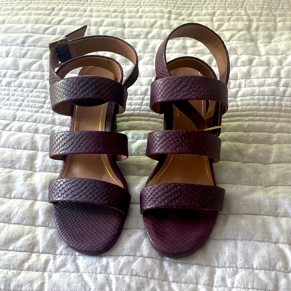 Vionic Perk Blaire Merlot Snakeskin Strap Heels Size 11